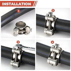 AKIHISA 4 Pack 26-28mm ID Range T-Bolt Hose Clamps 304 Stainless Steel Heavy Duty Adjustable Tube Clamp1 to 1.1 Inch