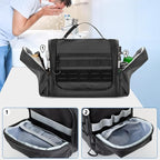 Hanging Toiletry Bag for Men, Tactical Dopp Kit Toiletry Travel Bag, Large Hygiene Organizer Shower Bag for Camping Outdoor, Black