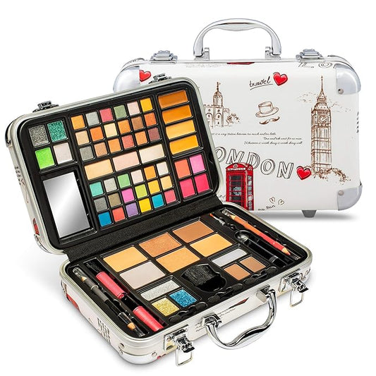 Makeup Kit Gift Set - 41 Eye Shadows, 7 Body Glitters, 1 Lip Liner Pencil, 1 Lipsticks, 4 Blushs, Eye liner pencil, 5 Concealers, 2 Lip Gloss, 5 Bronzers, Mirror-VeraVaultWomen