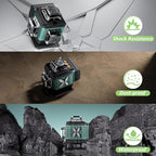 16 Line Laser Level, 4x360° Green Laser Line Self-Leveling Tool, Upgraded IP65 Metal Housing, Lazer Leveler Tool for Construction and Hanging Pictures, 2 Batteries & Remote Control