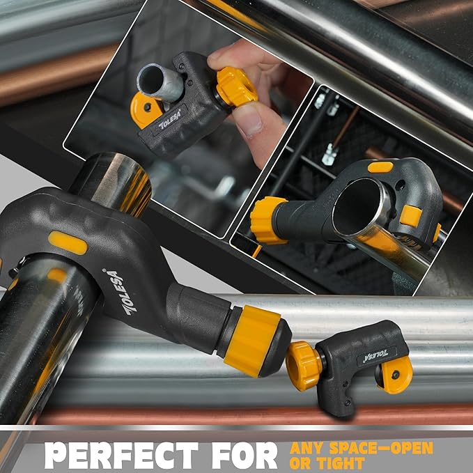 TOLESA Pipe Cutter Tool 1/8''-2'', Heavy Duty Mini Copper Pipe Cutters With Deburring Tools Pipe Reamer, Speed Cutting Tubing Cutter For Copper, Aluminum, PVC, Thin Stainless Steel Pipe