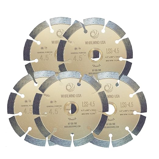 LSS 4 1/2 Inch Diamond Saw Blade,Dry or Wet Cutting Saw Blades for Sharp Cutting Concrete Stone Brick Masonry, Broadened Cutter Head (4.5")