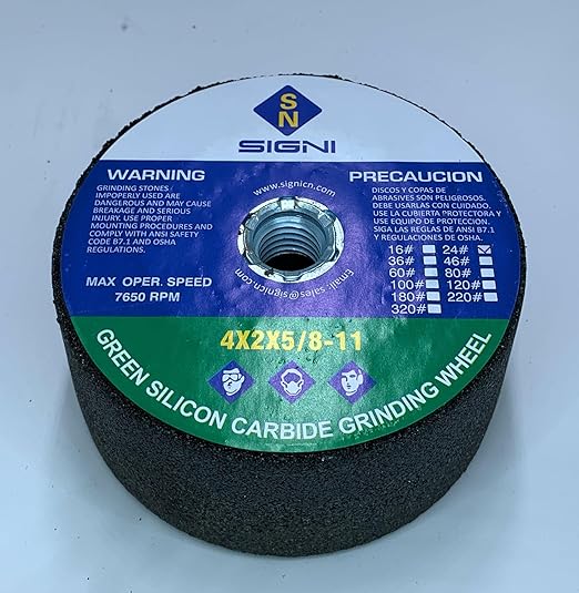 SIGNI 4-Inch Green Grinding Stone with 5/8-11 Thread (24 Grit)