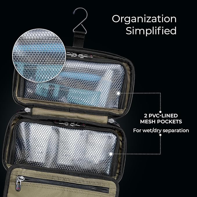 Briggs & Riley Toiletry Kit - Travel Bags for Women & Men, Organizer for Vacation, Dopp Kit for Bathroom Accessories, Makeup, & Skincare