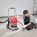 VEVOR Drain Cleaner Machine 120FT x 6/5 Inch, 1100W Electric Sewer Snake Auger Manual Feed - with 6 Cutters and CW/CCW Control for 4" to 8" Pipes