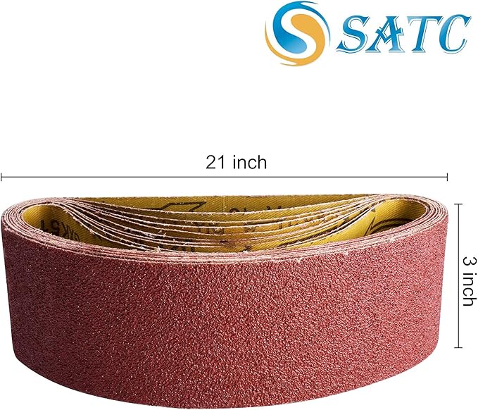 20 PCS Sanding Belts 3x21Inch Aluminum Oxide Belt Sander Sanding Belts 40/60/80/120/150/240/400 Assorted Grits Sanding Belts for Belt Sander