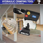 AMZCNC Electric Hydraulic Cable Lug Crimping Tool, 12 AWG to 2/0 AWG Terminal, Cable, Wire Electric Crimper Tool Kit, Battery Crimp Tool Kits with 20 Dies(12AWG~00AWG)