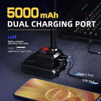 LED Work Light, 5000mAh Magnetic Gooseneck Light Rechargeable, 2000 Lumen 360°Flexible Mechanic Lamp with Hook, Job Site Lights for Men, Work Bench, Auto-Repairing, Emergency, Power Outage