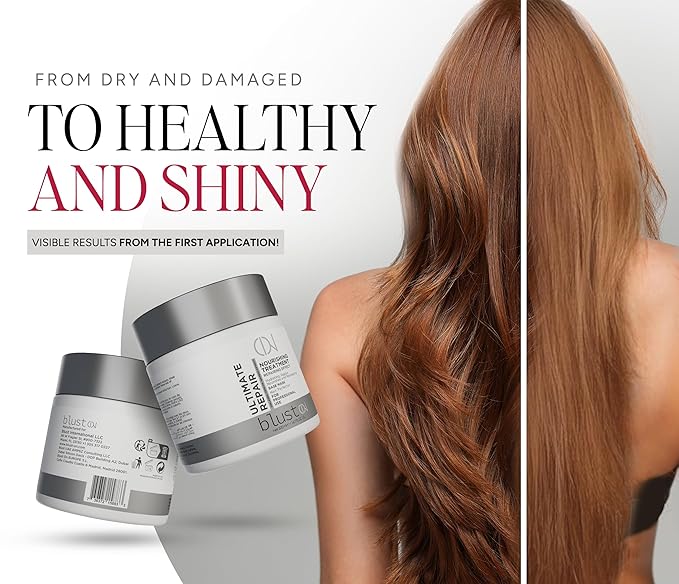 Ultimate Repair Mask with Collagen & Keratin for Damaged Hair - Hydration Deep Treatment for Dry Hair - Frizz Control & Nourishment Mask with Bamboo & Avocado Oil 500Ml-VeraVaultWomen