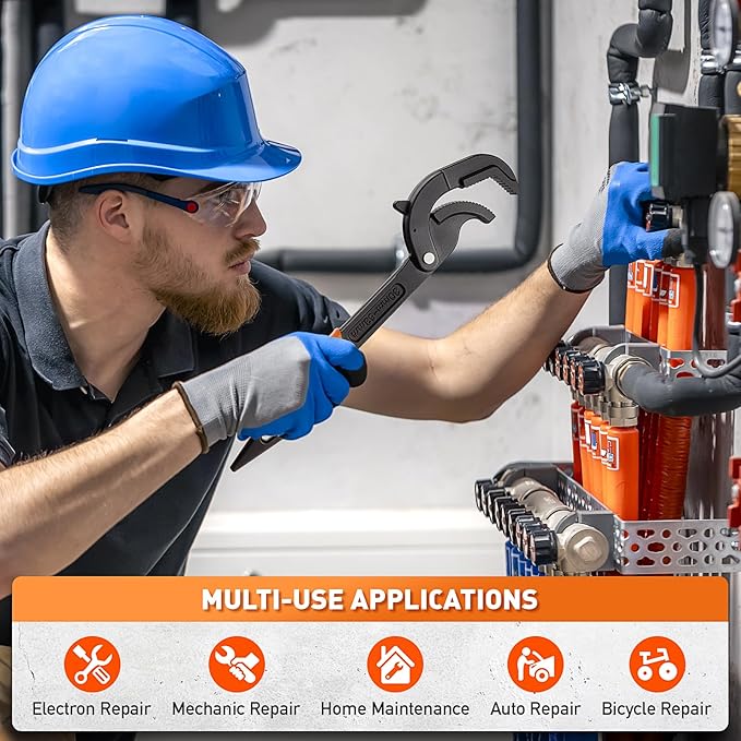 HORUSDY Heavy Duty Pipe Wrench Set, 10” and 15” Self-Adjusting Pipe Wrenches for Plumbing and HVAC, 2-Piece Pipe Vise Tool Kit for Standard and Irregular Nuts, Pipes, Fixtures – Pipe Wrench Set