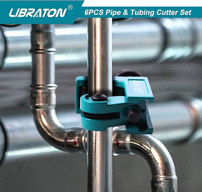 Libraton Pex Cutter 1-1/4", Pex Pipe Cutter, PEX Tube Cutter 1/8" to 7/8", PEX Pipe Cutting Tools for PEX, PVC (Thin), PPR Plastic, Extra PTFE Seal Tapes 400"