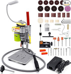 Mini Drill Press, Benchtop Drill Press, Portable Electric Drilling Machine, with Rotary Tool Flex Shaft Attachment, B10 Chuck, Drill Bit and Clamp for Metal Wooden Jewelry DIY