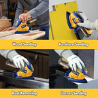 Mellif Cordless Detail Sander Compatible with Dewalt 20V MAX Battery (Tool Only), Brushless Corner Sander with 12,000 OPM Speed, 10PCS Sandpapers, Dust Collector, for Tight Space, Metal, Woodworking