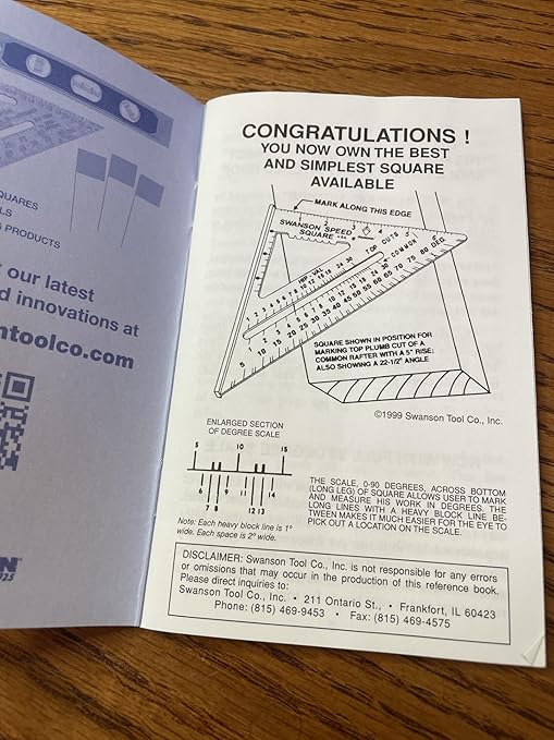 Swanson Tool Co S0101TC132 Value Pack with Speed Square Layout Tool, Blue Book and 12 Inch Combination Square