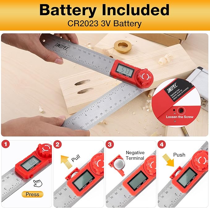 Digital Angle Finder Protractor, Angle Finder Ruler,Stainless steel 7inch 200mm 7inch/200mm, Angle Measuring Tool for Woodworking,Carpenter,Construction,DIY Measurement (Stainless Steel)