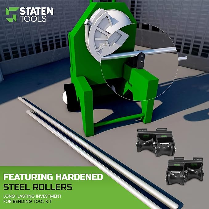 1-1/2"–2" Roller Support Set: Compatible with Greenlee 555 & Current Benders (Part #17984 & 21002), Heavy-Duty Steel Construction