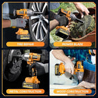 Cordless Impact Wrench 1/2 Inch, 1200N·m(886ft・lbs) Brushless High Torque Impact Gun, 21V Electric Impact Driver, 2x4.0Ah Batteries, Charger & 6 Sockets, Variable Speeds for Car/Truck RV/Mower