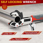 Multifunctional Self-Locking Wrench - 6, 8, 10, 12 Inch Adjustable Pipe Wrench With Non-Slip Handle, Chrome Vanadium Alloy Steel (10 In)