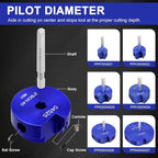 6Pcs PVC Pipe Reamer Kit With 3/4inch, 1inch,1-1/2inch, 2inch, 3inch, 4inch Head Aluminum, PVC Fitting Saver, PVC Socket Saver For SCH40, ABS, CPVC, Fit for Standard 1/2" Drill