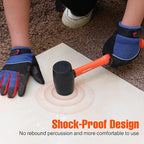 ValueMax 16oz Rubber Mallet Hammer, Fiberglass Handle, Double-Faced Soft Mallet, Soft Blow Tasks without Damage for Camping, Flooring, Tent Stakes, Woodworking