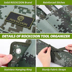 16 Pocket Wrench Roll Organizer, Rolled Tool Pouch Bag with Water Proof Oxford Cloth, Dark Camouflage