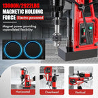 1550W Magnetic Drill Press, 500RPM Portable Mag Drill Press with 2 Inch Boring Diameter, 10-Speed Core Drilling Machine, Single Track Electric Drilling Tool for Metal Working, Industrial