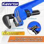 14 Inch End Pipe Wrench, Jaw Opening 2.75"/70mm Adjustable Cast Iron offset Handle Plumbing Wrench, Perfect Plumbers Tool for Oil Field, Plumbing, Auto Repair, Construction and Mechanics