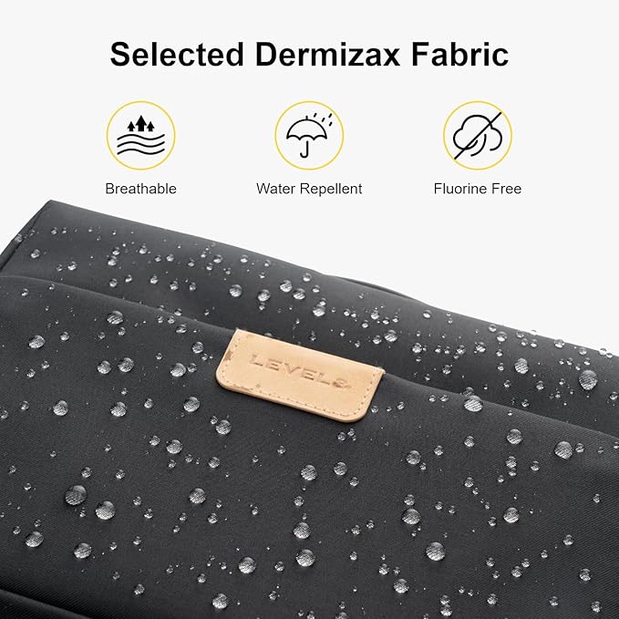 LEVEL8 Travel Toiletry Bag for Men Women, Water Repellent Shaving Bag for Toiletries Accessories, Storage Bags with Divider and Handle, Small/Black