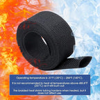 2:1 Heat shrinkable Braided Sleeving Fabric Wire Loom High Temp Heat Shrink Wiring Harness Abrasion Protector Cable Sleeve(1/2"-48ft)