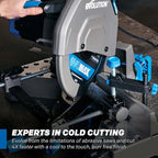 Evolution S14MCS 14" Mitering Chop Saw | Cold Cut Steel Cutting Saw | EVOMAX Intelligent Motor & Blade | 3500+ Cuts | Burr-Free Cuts | Shadow Guide | +/-46° Miter | Soft Start | Reinforced Base