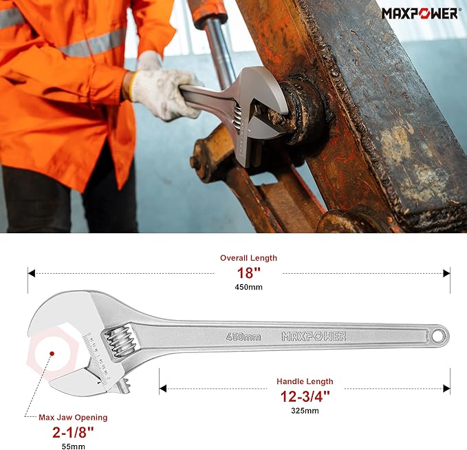 MAXPOWER Adjustable Wrench 18 inch