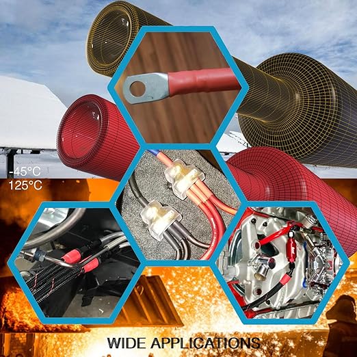 10 FT Diameter 1 Inch 3:1 Heat Shrink Tubing Dual Wall Adhesive Lined Marine Grade Electrical Cable Industrial Heat-Shrink Insulation Wrap Tube Black