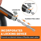 BACOENG 33Ft Drain Auger, Heavy Duty Plumbing Snake with Drill Adapter, Use Manually or Powered for Drain Clog, Shower Sink, Comes with Gloves and Bag (Orange)