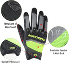 HANDLANDY Mens Work Gloves Touch screen, Utility Mechanic Gloves, Flexible Breathable Fit- Padded Knuckles & Palm