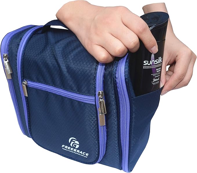 Hanging Toiletry Bag Extra Large Capacity | Premium Travel Organizer Bags For Men And Women | Durable Waterproof Nylon Bathroom, Shower, Makeup Bag For Toiletries, Cosmetics, Brushes