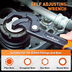 HORUSDY Heavy Duty Pipe Wrench Set, 10” and 15” Self-Adjusting Pipe Wrenches for Plumbing and HVAC, 2-Piece Pipe Vise Tool Kit for Standard and Irregular Nuts, Pipes, Fixtures – Pipe Wrench Set