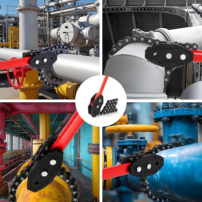 36" Chain Wrench with 29.5" Length of Chain, Heavy Duty Chain Pipe Wrench for Pipe Installation and Maintenance, Fits Max 4-inch Pipe Diameters