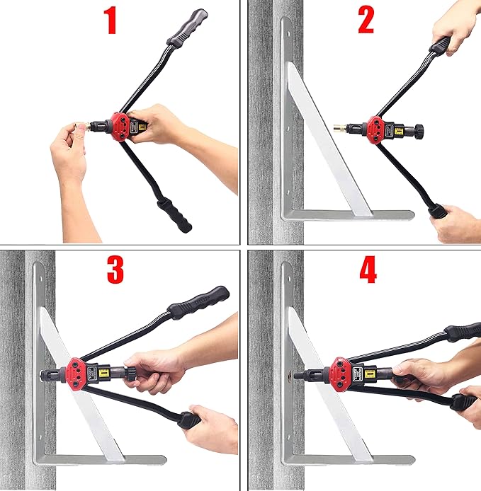 16”Hand Rivet Nut Tool,Professional Rivet Nut Setter Kit with 13 Mandrels（M3 M4 M5 M6 M8 M10 M12 SAE 8-32,10-24, 1/4-20, 5/16-18, 3/8-16,1/2-13）And 125 PCS Rivets Nuts