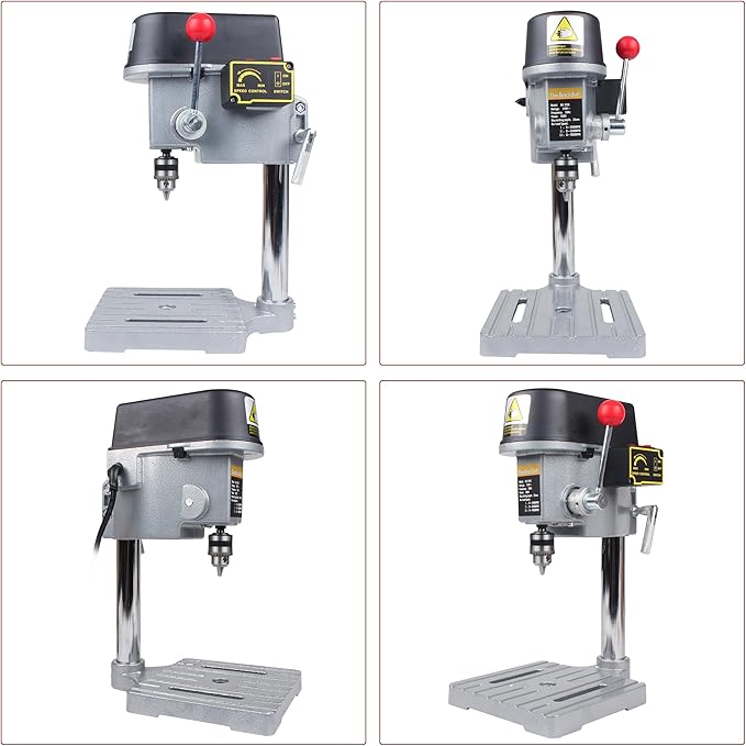 RATTMMOTOR Benchtop Drilling Machine 340W 110V 16000RPM Mini Bench Drill Press 25mm Stroke Drill Chuck 0.6-6.5mm Multi-Function Drilling Milling Machine