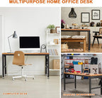 Haddockway Adjustable Workbench for Garage, 60" x 22" Rubber Wood Top Worktable with Power Outlets, Max 2000 Lbs Load Capacity Heavy Duty Workstation for Workshop Office Home (Black Frame, 60in)