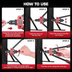 14" Rivet Nut Tool Kit, Heavy-Duty Rivnut/Nutsert Tool with 7 Mandrels (M6, M8, M10, 1/4"-20×2, 5/16"-18, 3/8"-16) & 70 Rivet Nuts, Rugged Rivnut Tool Kit with Carrying Case (14" Rivet Nut Tool Kit)