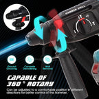 1-1/4 Inch Cordless Rotary Hammer Drill SDS-Plus Brushless for Makita 18-21V Battary, 4000BPM Jack Demolition Hammer Drill for Concrete with Safety Clutch 3 Functions & Toolbox（Battery Not Included）