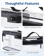 BAGSMART TSA Approved Toiletry Bag, 3 Pack Clear Makeup Cosmetic Bag Organizer, Quart Size Travel Bag for Toiletries, Carry-on Travel Accessories Essentials, Black-3pcs