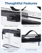 BAGSMART TSA Approved Toiletry Bag, 2 Pack Clear Makeup Cosmetic Bag Organizer, Quart Size Travel Bag for Toiletries, Carry-on Travel Accessories Essentials, Green-2pcs