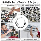 (Patent)CKE Upgraded Nut & Bolt Thread Checker Wire Loop Design - 44 Male/Female - Inch & Metric Detachable Nut and Bolt Thread Size Checker Identifier Gauges