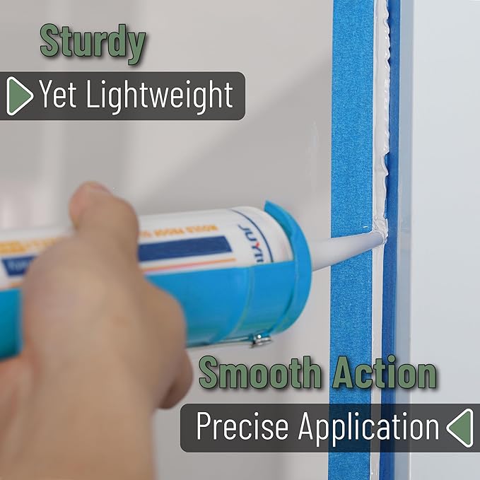 Bates- Caulking Gun, 10:1 Thrust Ratio, Light Blue, Caulking Tool Gun, Caulk Gun No Drip, Hand Caulking Guns, Silicone Gun, Caulking Gun Tool, No Drip Caulk Gun, Caulk Guns, Caulking Gun Dripless