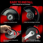 Cordless Angle Grinder Compatible, 4-1/2-Inch,1000RPM Brushless Motor with Cutting/Polishing Wheel Disc,Pin Wrench Kitbox For Metal Wood Polishing,Thin Steel (Red)