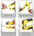 Bates- PVC Pipe Cutter, Cuts up to 1-5/8", Black & Yellow Ratcheting PVC Pipe Cutter Tool, Pipe Cutters PVC Pipe Shears, Plastic Pipe Cutter, PEX Pipe Cutter, PVC Cutter Tool, PVC Ratchet Cutter