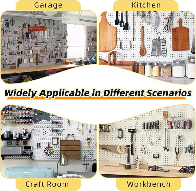 136PCS Metal Pegboard Hooks Organizer Kit for Organizing Various Tools - Heavy Duty 1/4" & 1/8" Pegboard Accessories with Pegboard Bins, Wall Mount Tool Storage for Garage, Workshop & Kitchen