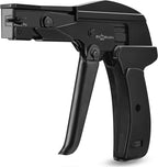 42708 Zip Tie Gun/Cable Tie Install Tool, Adjustable Tension with Built-In Cutter, for Nylon Ties up to 1/4”- Black